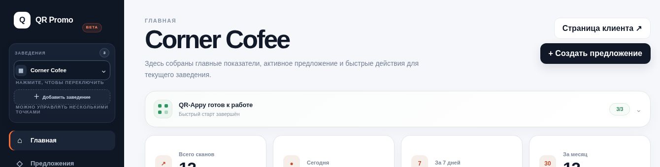 Business switcher and add-location button